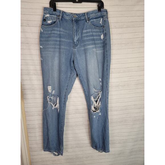 KANCAN DISTRESSED STRAIGHT JEANS, SZ 30 - Picture 1 of 16